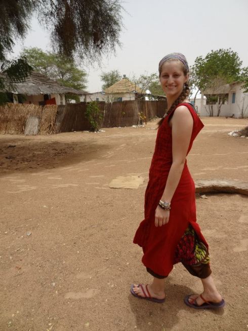 Marie Ebacher at commune in Senegal.