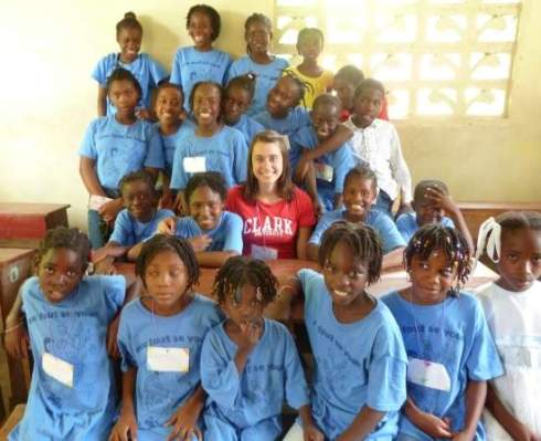 Amanda Mundt two years ago, working at a school in Les Cayes, Haiti.
