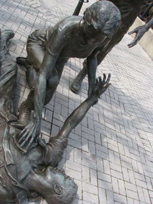 The rotunda sculpture at the Homedel Vietnam Memorial.