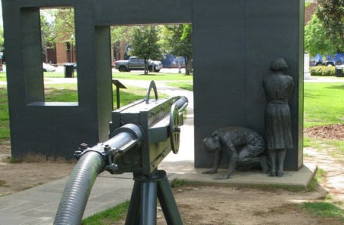 Water cannon sculpture depicts what children faced on the second day of the march.