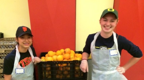 Joyce and Chloe after the meal rush is over.